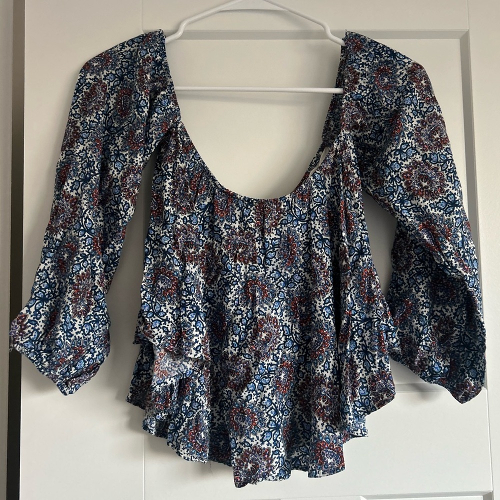 Patterned Off The Shoulder Blouse - image 1
